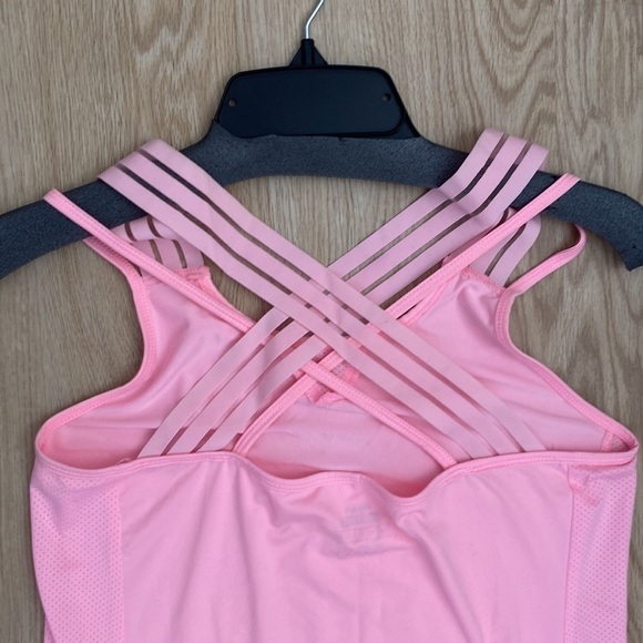 Y2K Sporty Chic Active Strappy Tank Top Soft Pink Athleisure Fit UK 10 - Picture 8 of 10